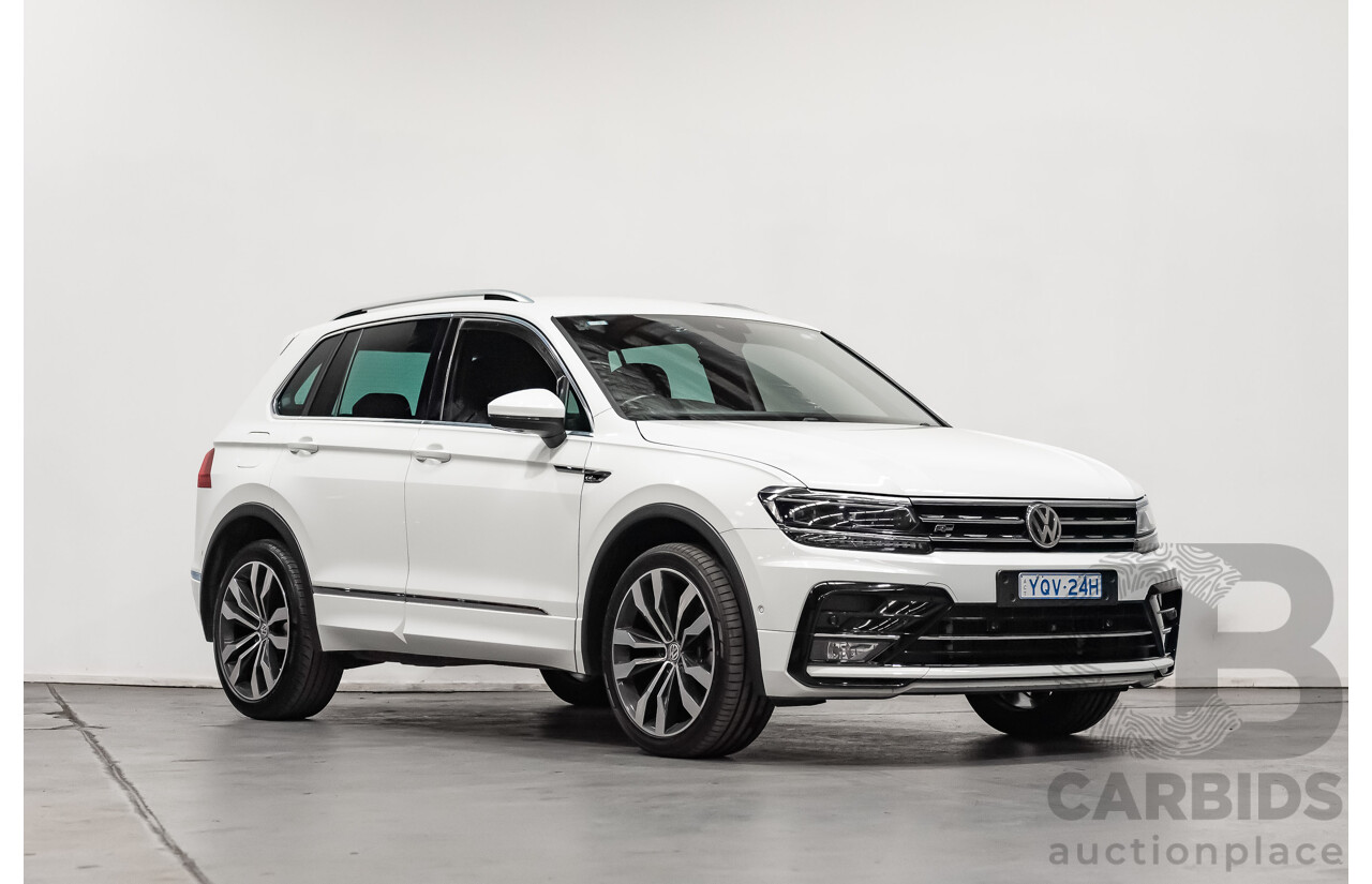 9/2019 Volkswagen Tiguan 162 TSI R-Line (4x4) 4d Wagon White 2.0L Turbo