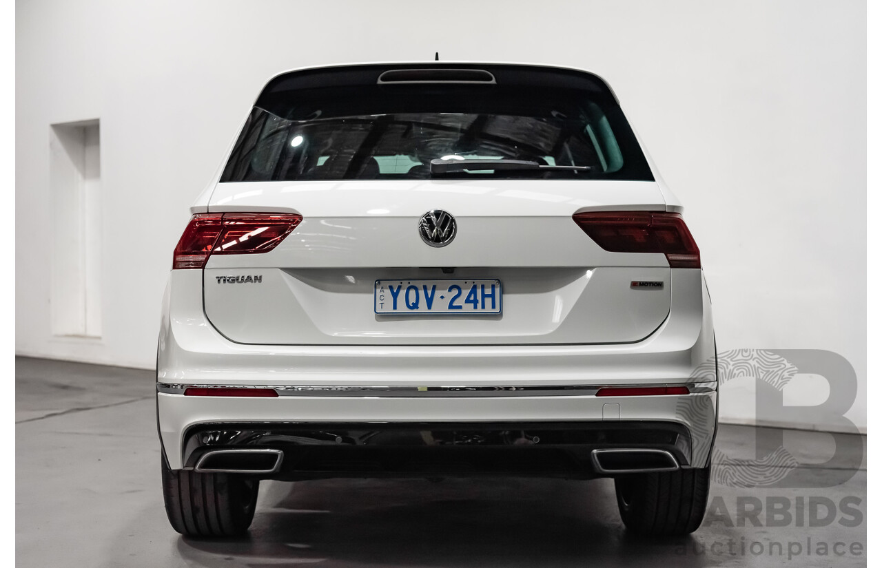 9/2019 Volkswagen Tiguan 162 TSI R-Line (4x4) 4d Wagon White 2.0L Turbo