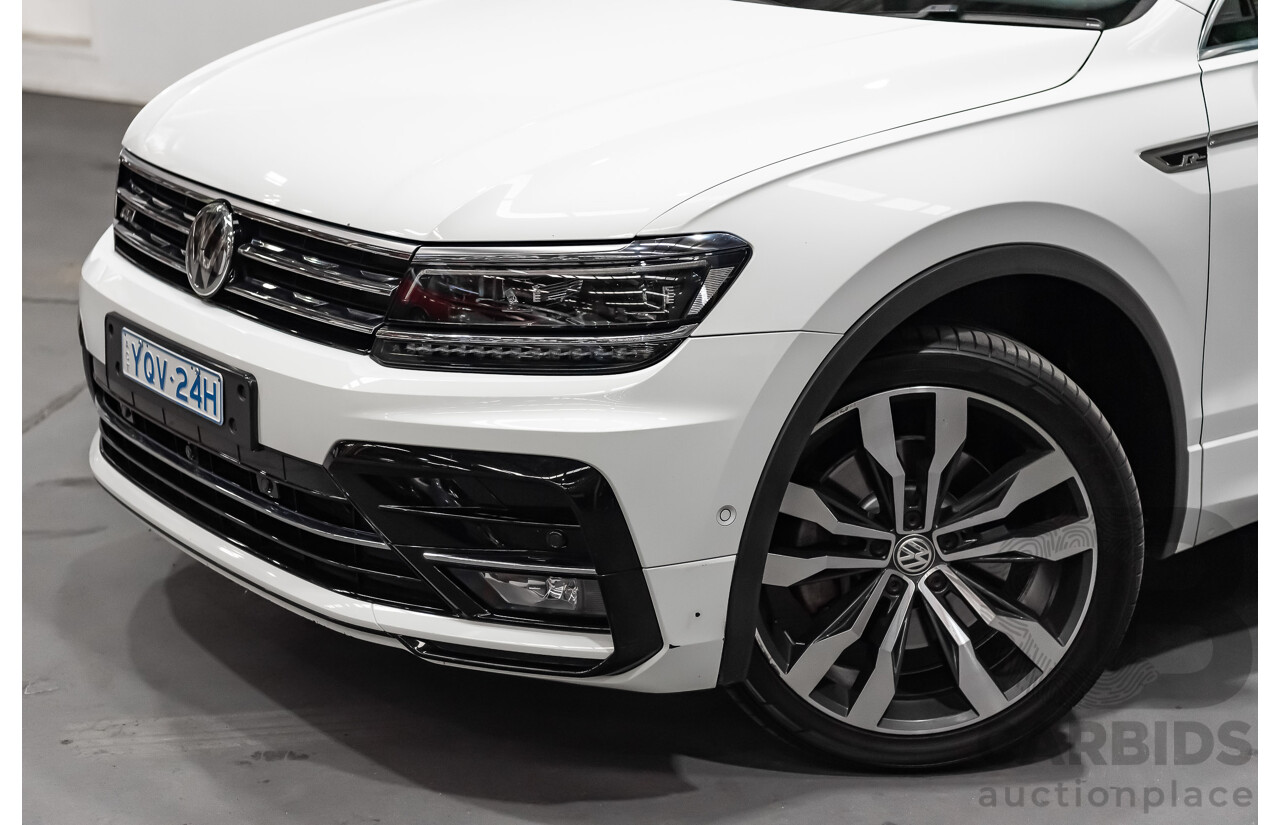 9/2019 Volkswagen Tiguan 162 TSI R-Line (4x4) 4d Wagon White 2.0L Turbo