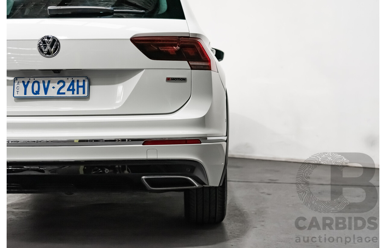 9/2019 Volkswagen Tiguan 162 TSI R-Line (4x4) 4d Wagon White 2.0L Turbo