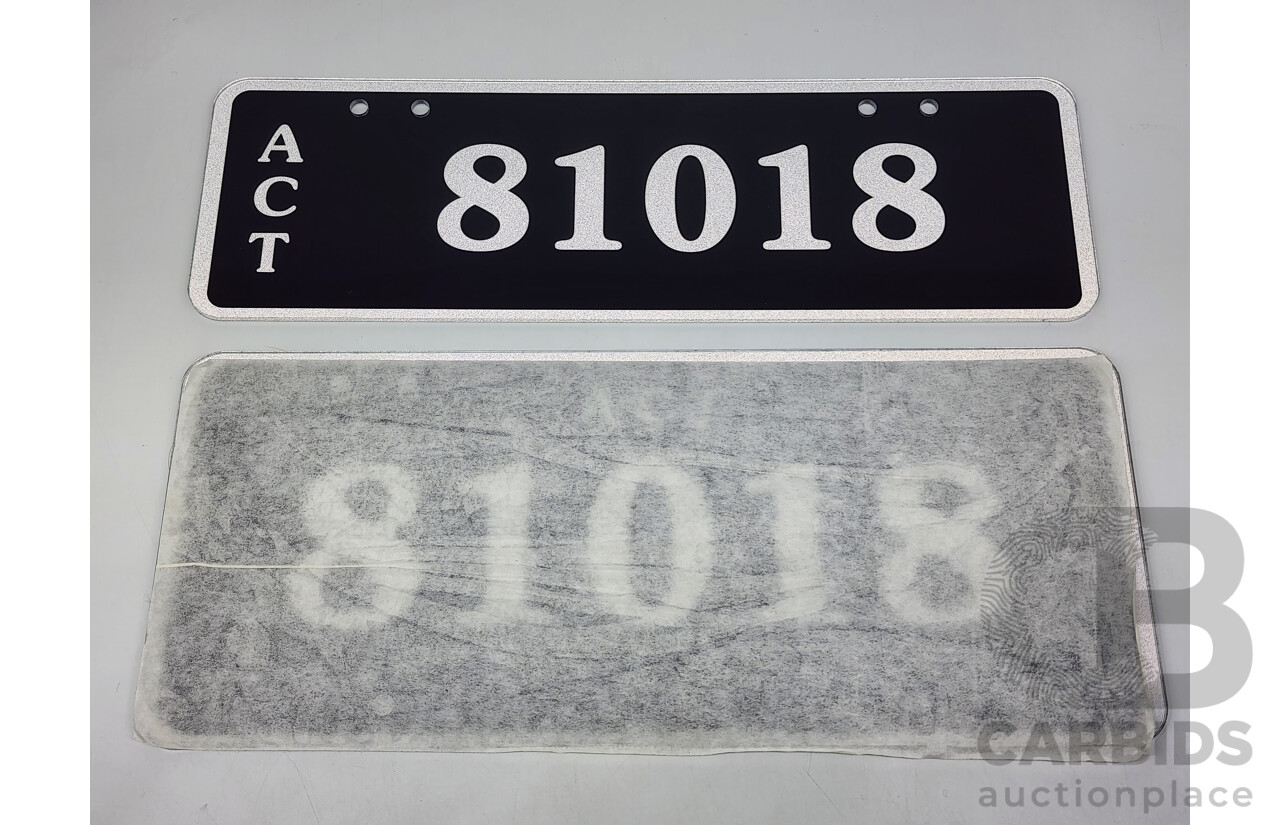 ACT 5- Digit Numerical Number Plate - 81018
