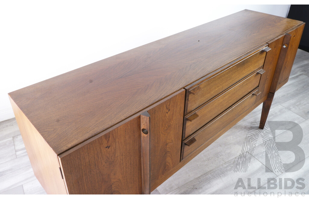 Mid Century Sideboard with with Cut Out Handles