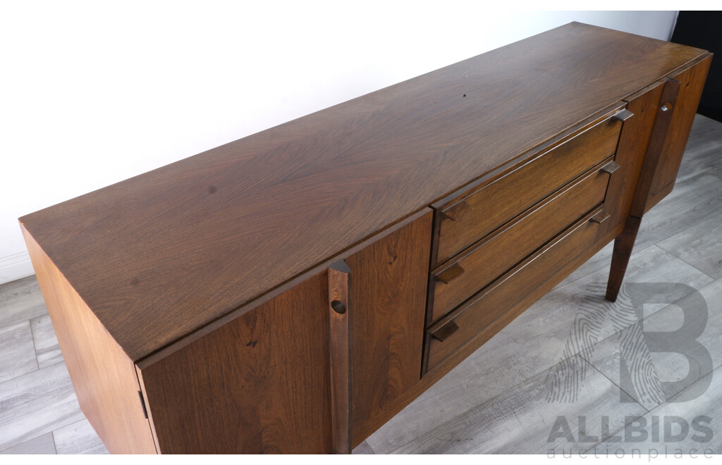 Mid Century Sideboard with with Cut Out Handles