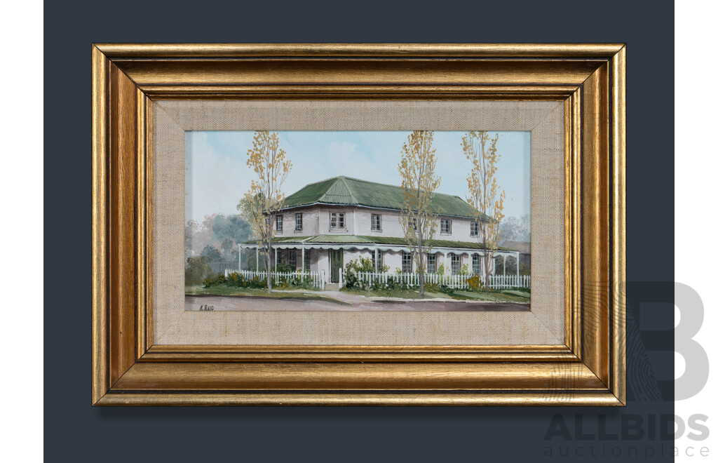 Diana Lane, The Bell Inn, Windsor [NSW], Oil on Board, 11 x 21.5cm (Image)