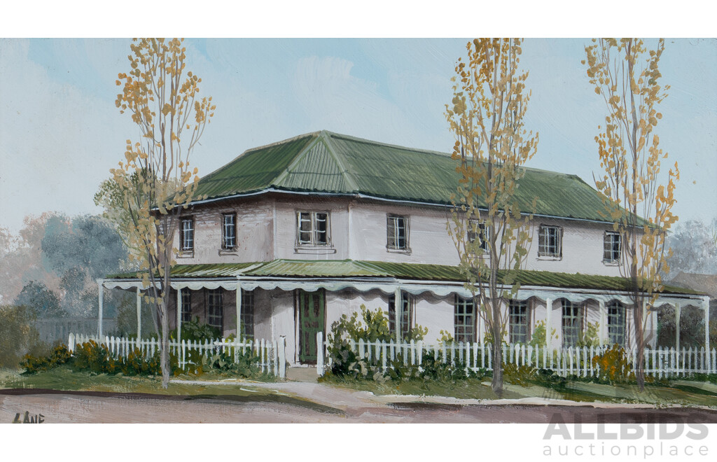 Diana Lane, The Bell Inn, Windsor [NSW], Oil on Board, 11 x 21.5cm (Image)