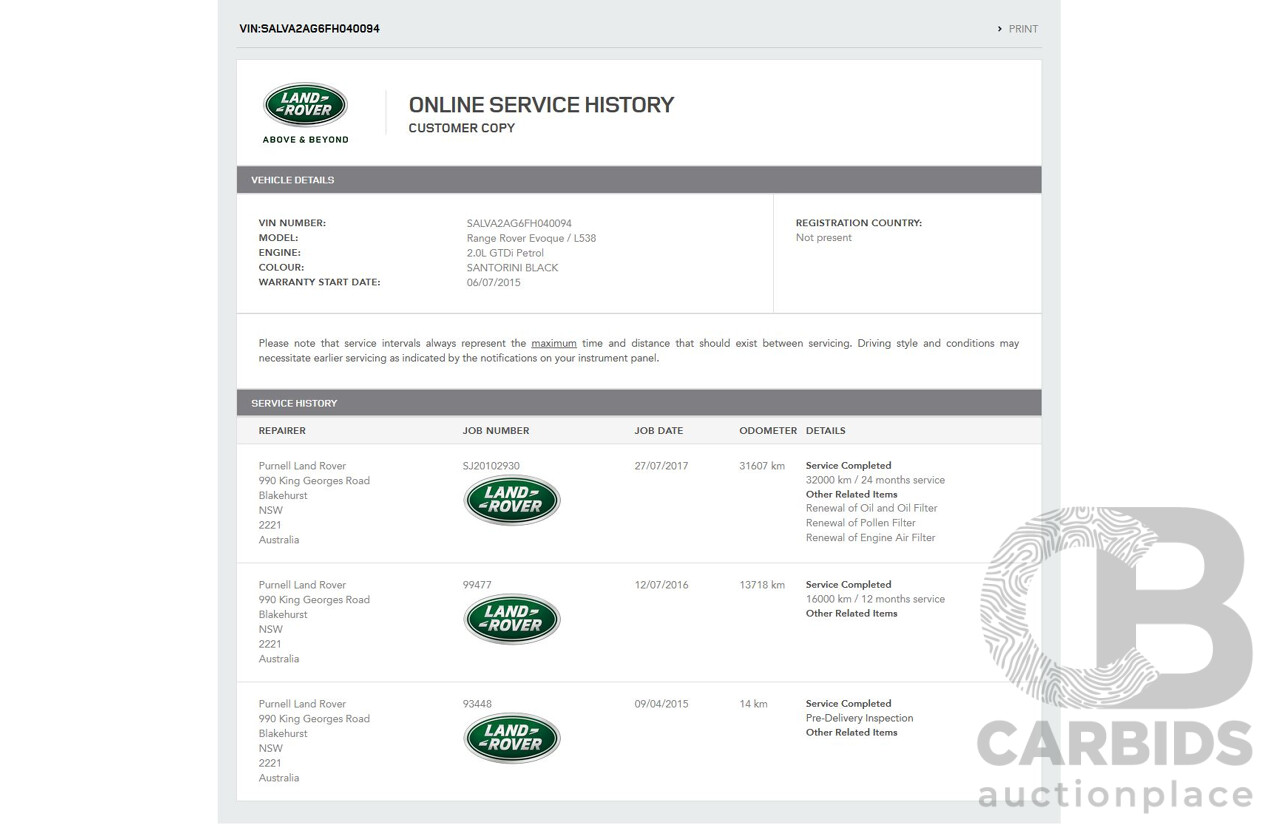 3/2015 Range Rover Evoque Si4 PURE LV MY15 5d Wagon Santorini Black Turbo 2.0L