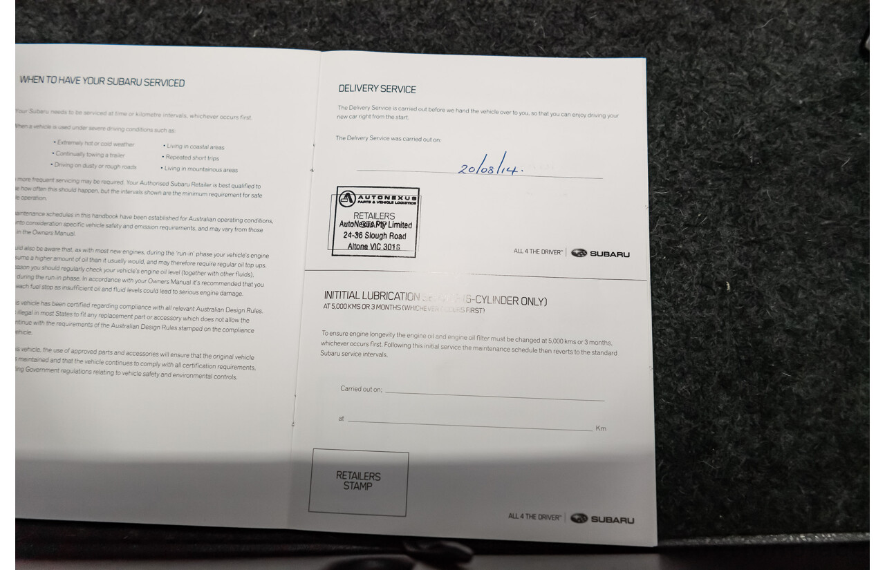 8/2014 Subaru WRX Premium (AWD) MY15 4d Sedan White Turbo 2.0L