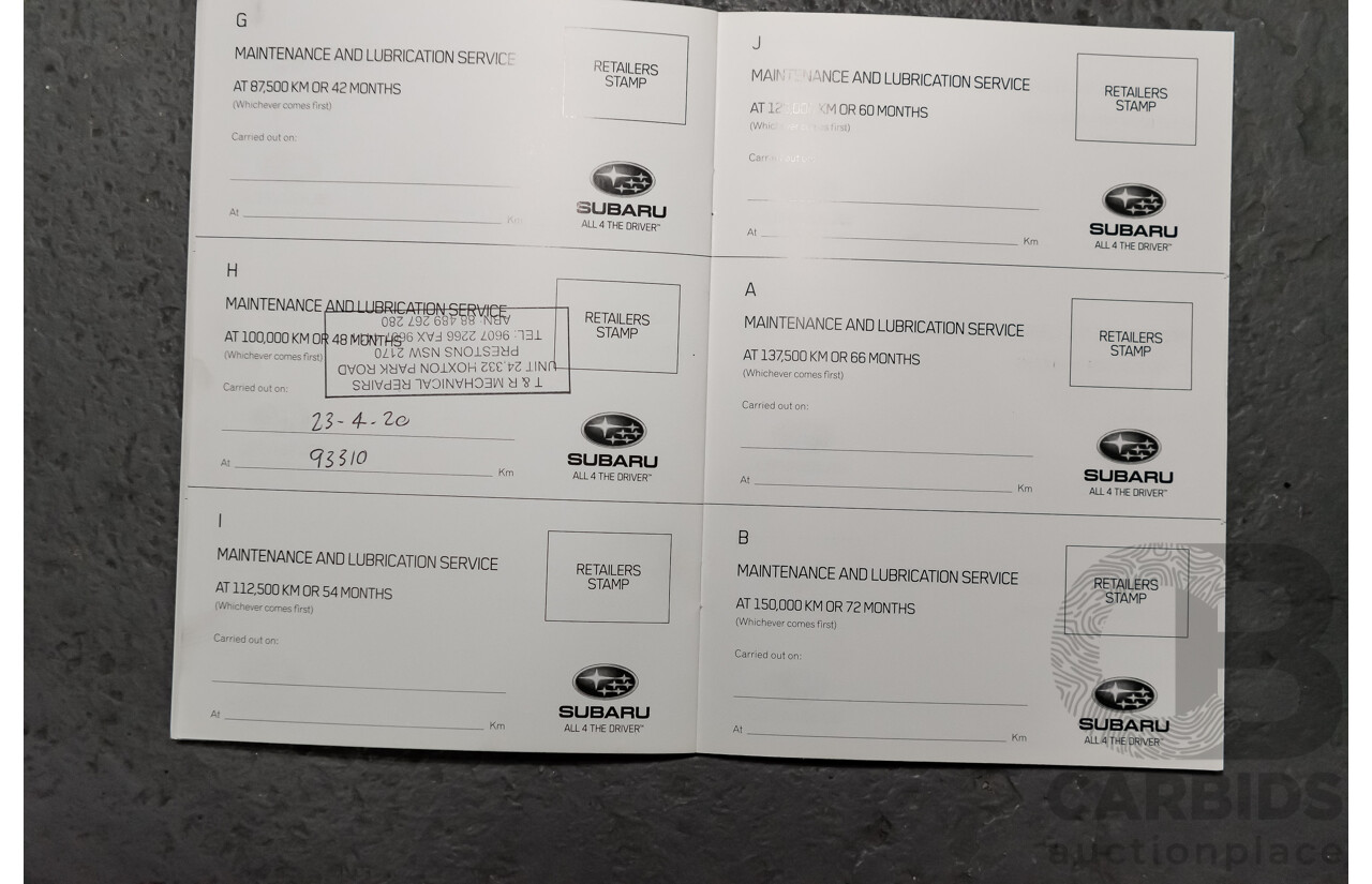 8/2014 Subaru WRX Premium (AWD) MY15 4d Sedan White Turbo 2.0L