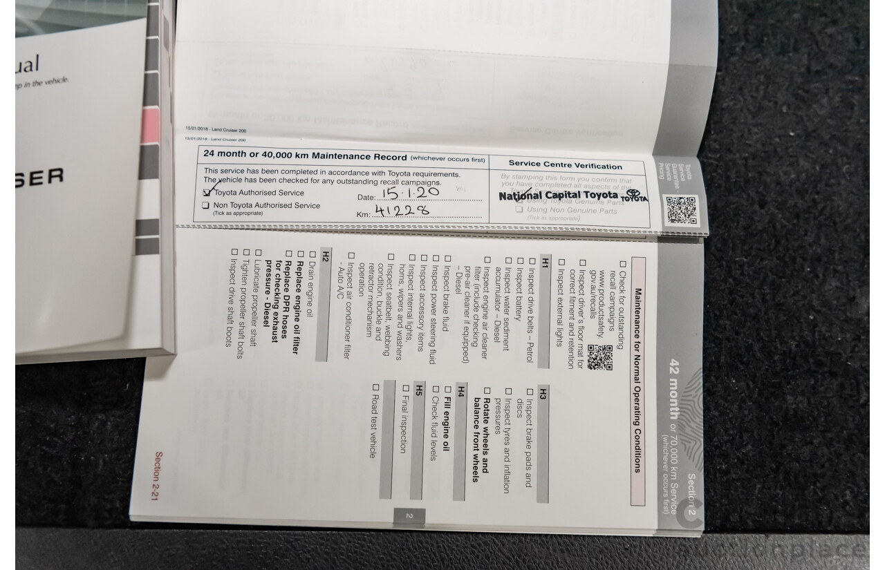 8/2018 Toyota Landcruiser GXL (4x4) VDJ200R MY19 4d Wagon White Turbo Diesel V8 4.5L - 8 Seater