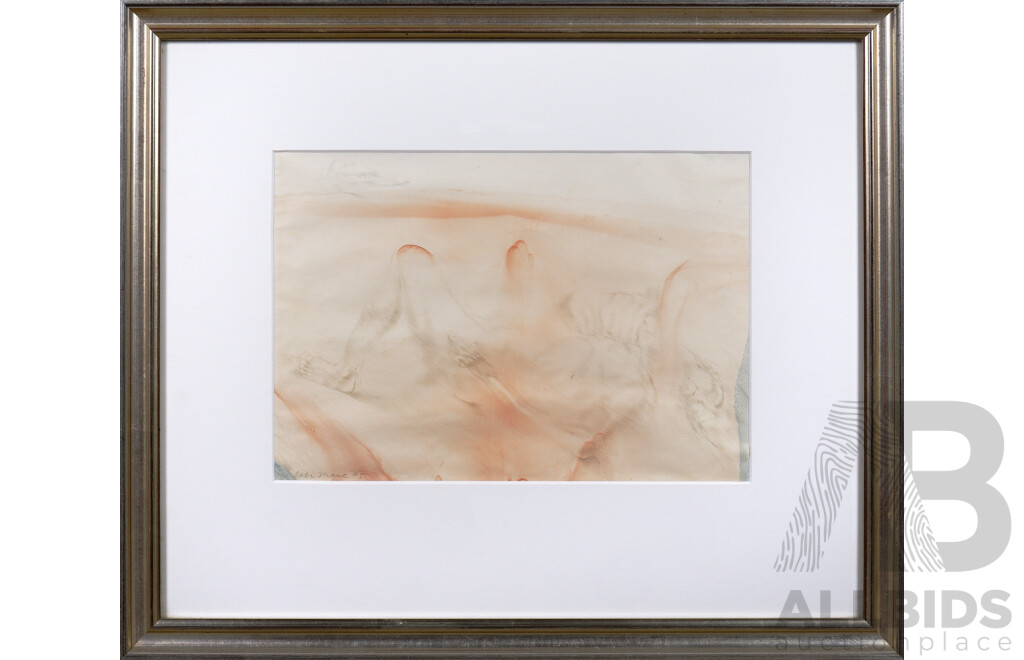 Artist Unknown (Contemporary, Australian), Untitled (Reclining Nude) 1975, Watercolour