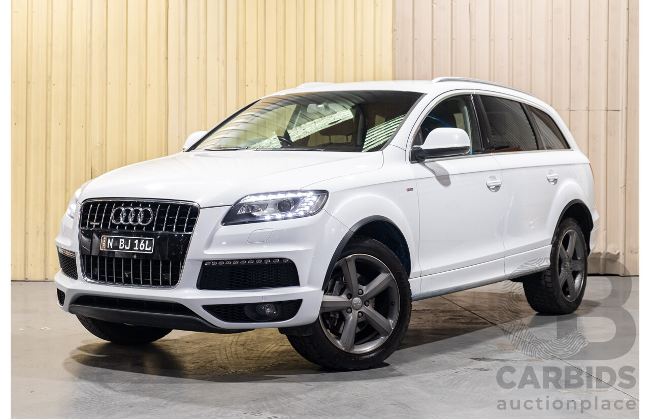 6/2014 Audi Q7 3.0 TDI S-Line Package Quattro (AWD) MY14 4d Wagon White Turbo Diesel 3.0L - 7 Seater