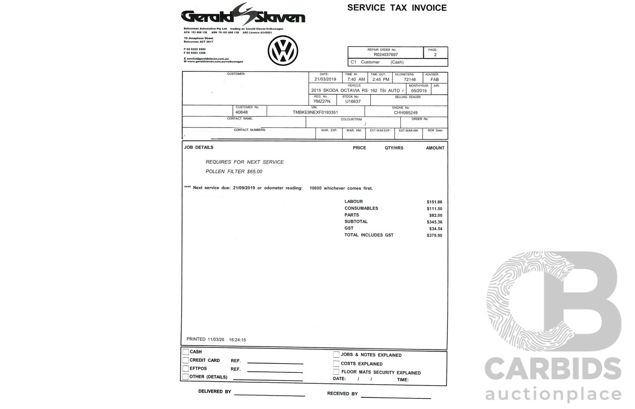 5/2015 Skoda Octavia RS162 TSI NE MY15 4d Wagon Grey Turbo 2.0L