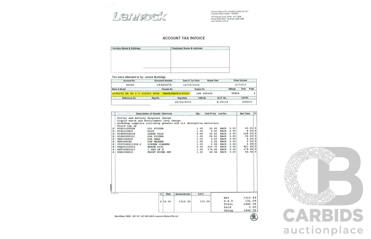 5/2015 Skoda Octavia RS162 TSI NE MY15 4d Wagon Grey Turbo 2.0L