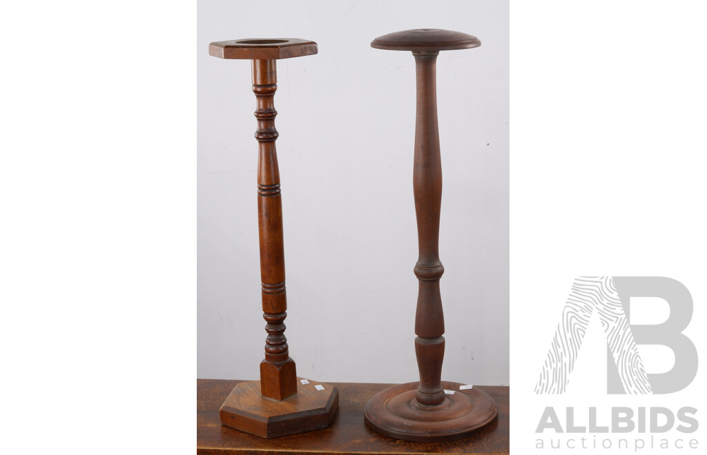 Turned Timber Hat Stand and Pedestal