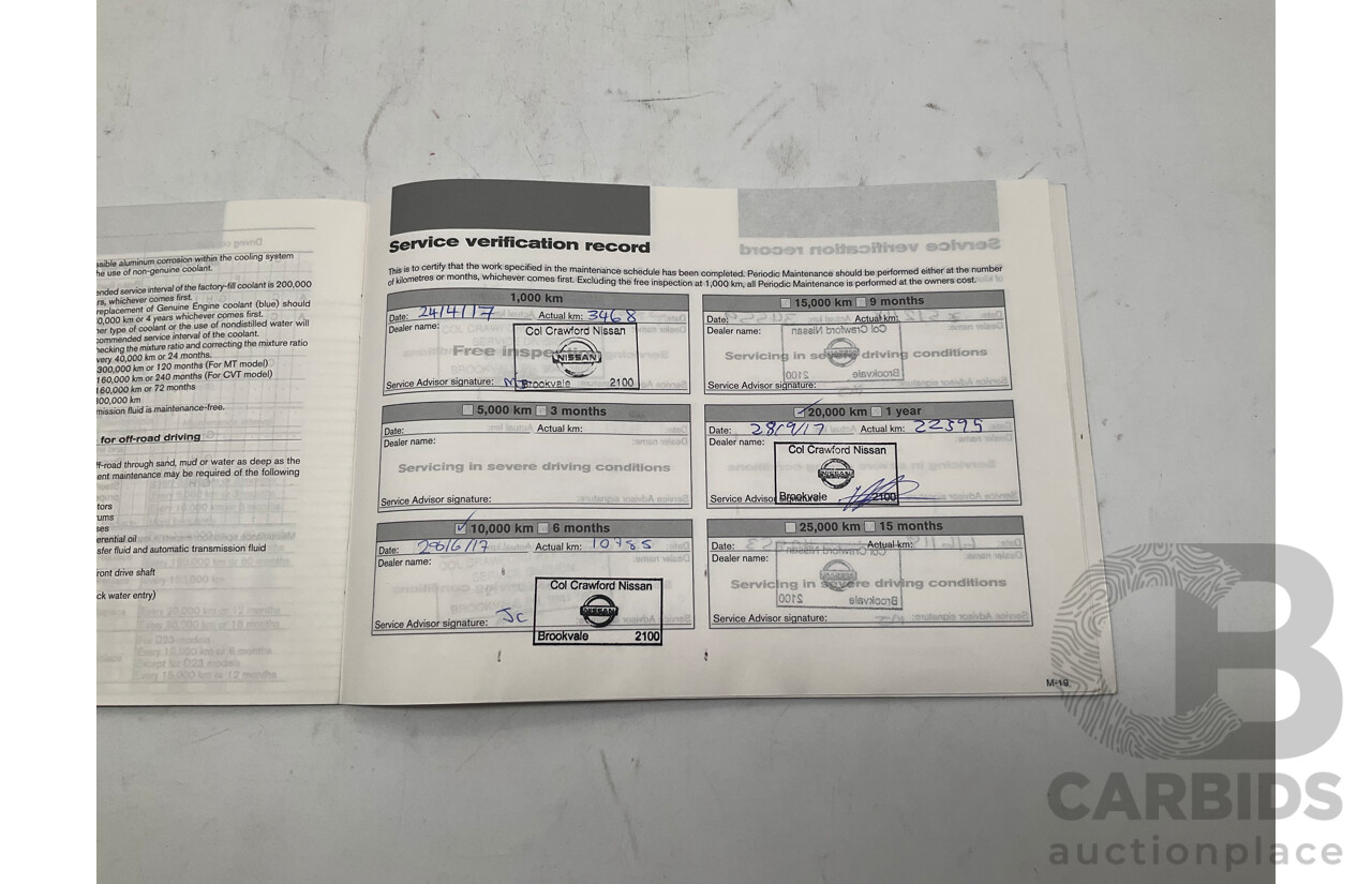 3/2017 Nissan X-Trail ST (fwd) T32 4d Wagon Pearl White 2.5L