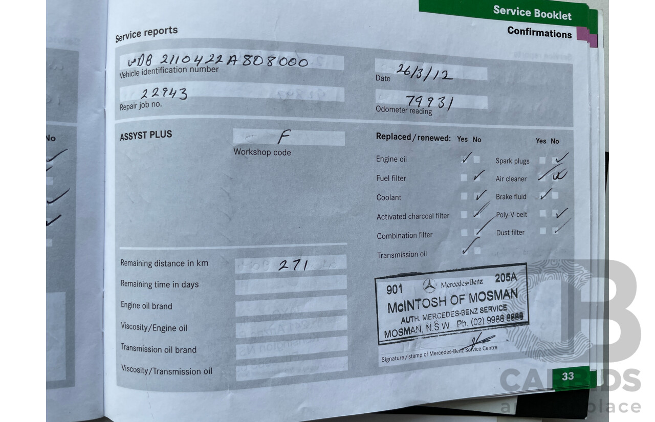 5/2005 Mercedes-Benz E200k Avantgarde 211 4d Sedan Blue 1.8L