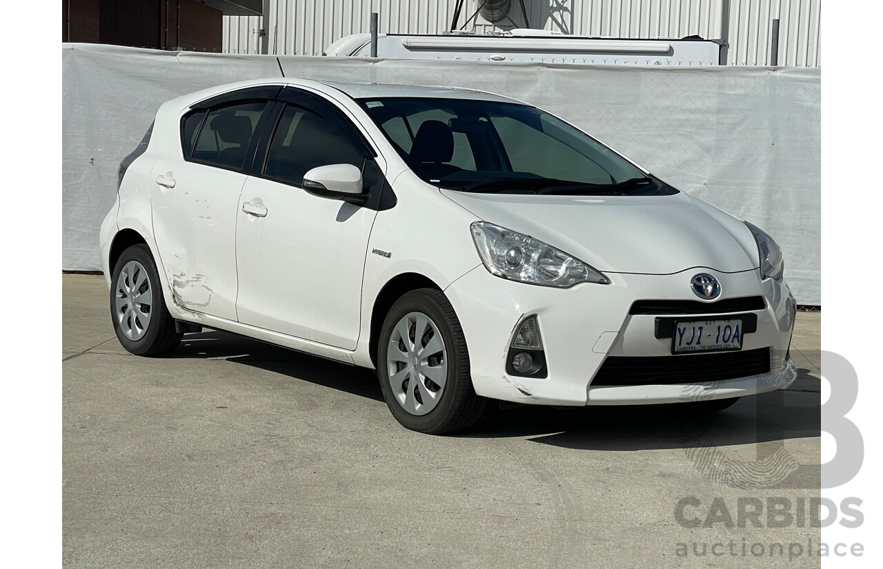 9/2012 Toyota Prius-C Hybrid NHP10R 5d Hatchback White 1.5L