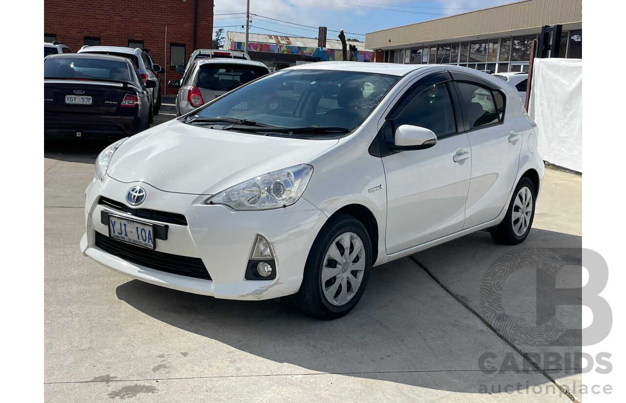 9/2012 Toyota Prius-C Hybrid NHP10R 5d Hatchback White 1.5L