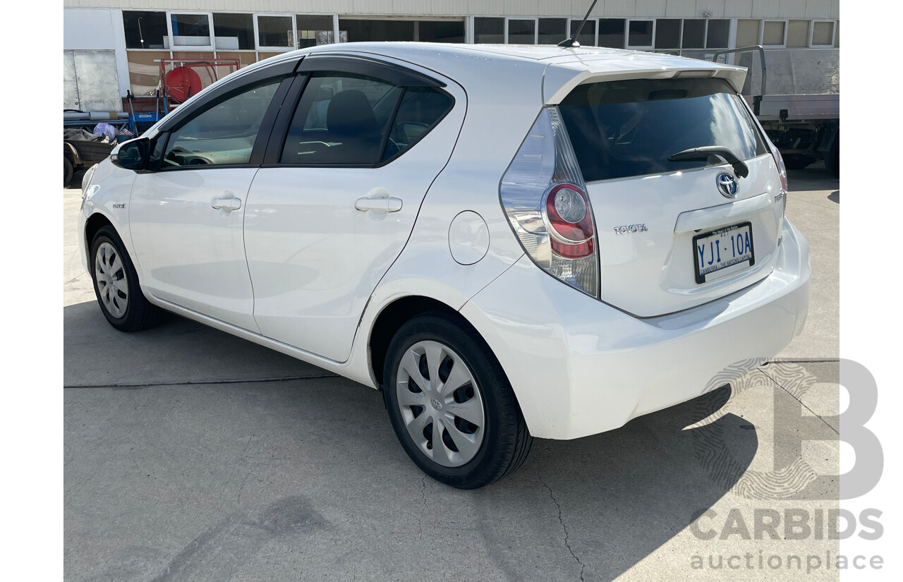 9/2012 Toyota Prius-C Hybrid NHP10R 5d Hatchback White 1.5L