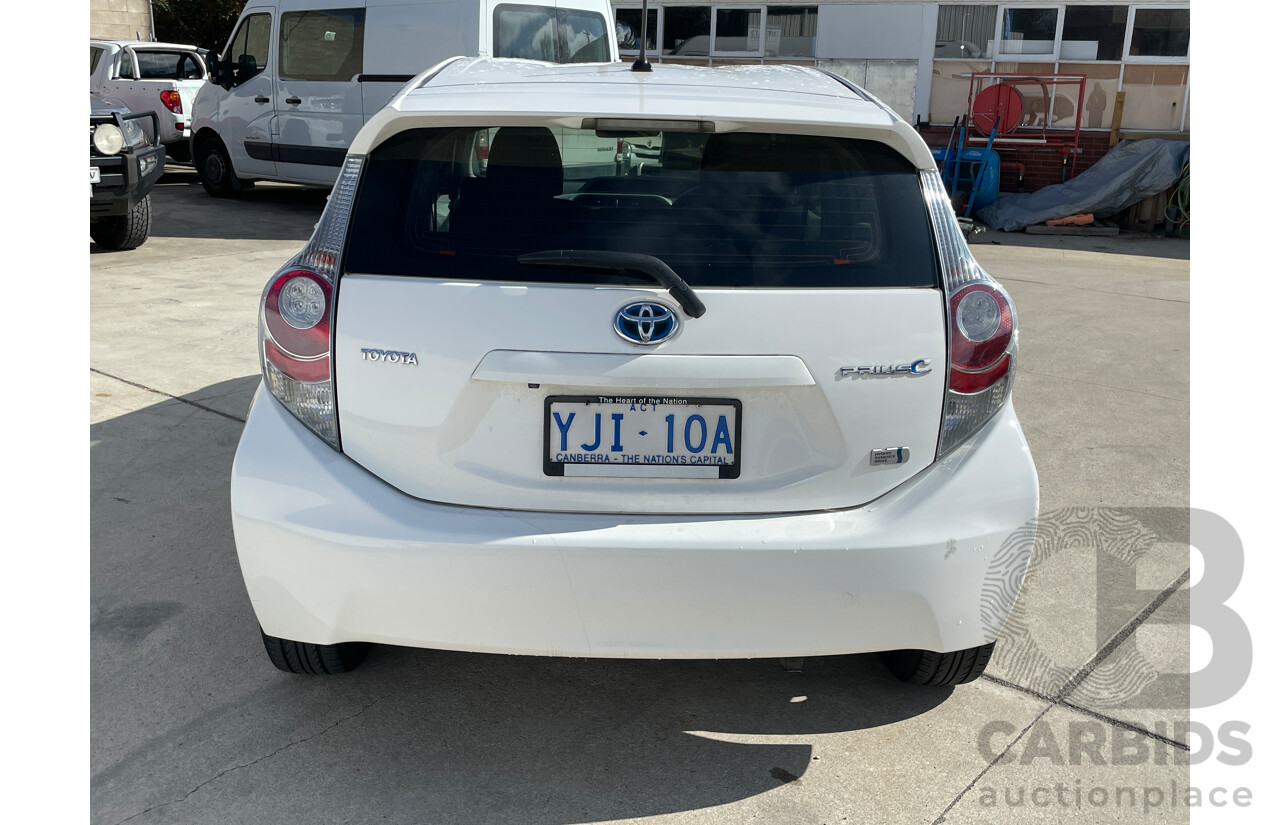 9/2012 Toyota Prius-C Hybrid NHP10R 5d Hatchback White 1.5L