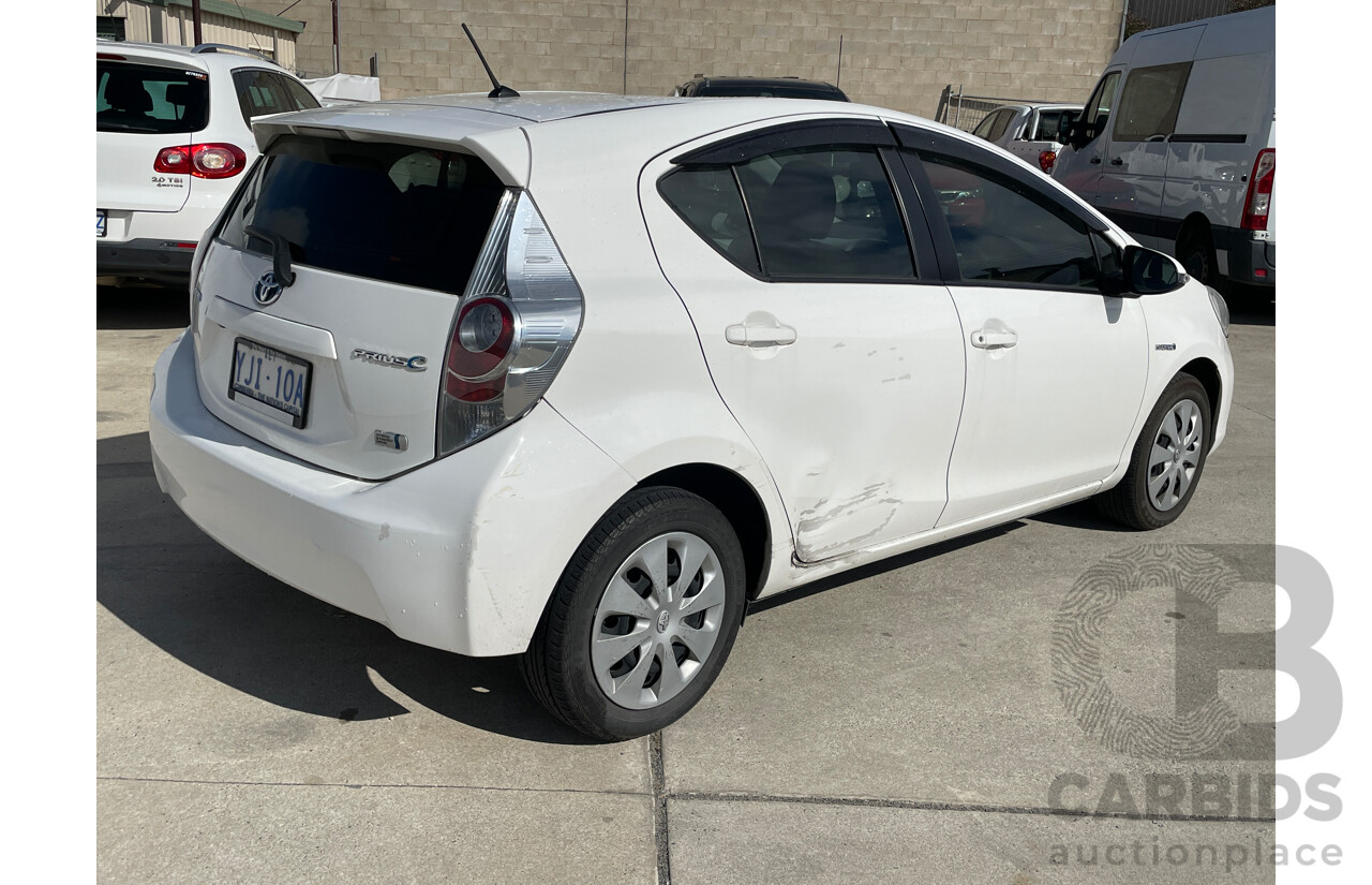 9/2012 Toyota Prius-C Hybrid NHP10R 5d Hatchback White 1.5L