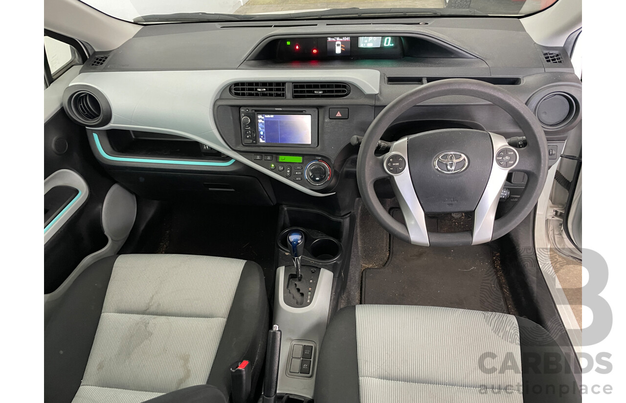 9/2012 Toyota Prius-C Hybrid NHP10R 5d Hatchback White 1.5L