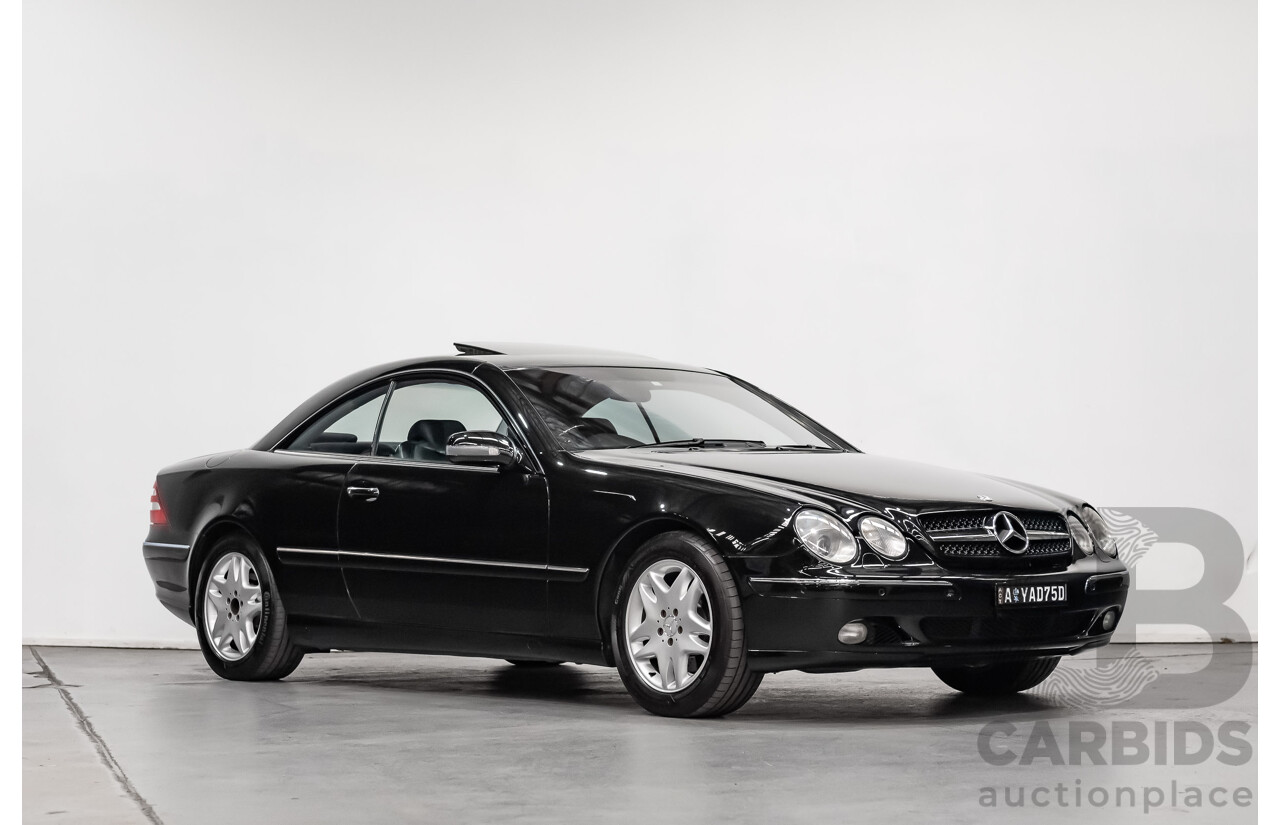 9/2001 Mercedes Benz CL500 W215 2d Coupe Obsidian Black V8 5.0L
