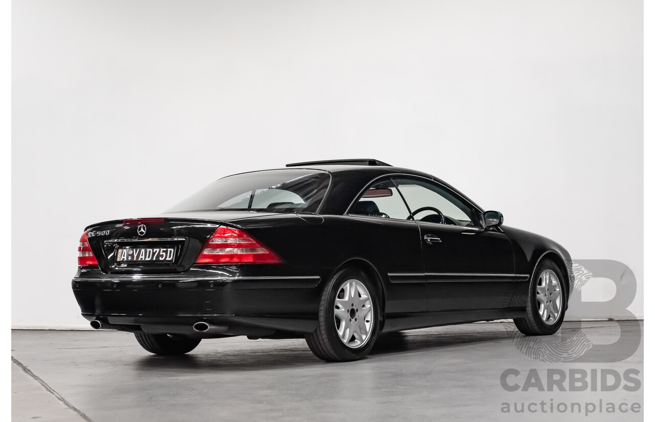 9/2001 Mercedes Benz CL500 W215 2d Coupe Obsidian Black V8 5.0L