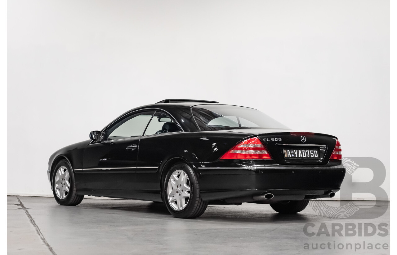 9/2001 Mercedes Benz CL500 W215 2d Coupe Obsidian Black V8 5.0L
