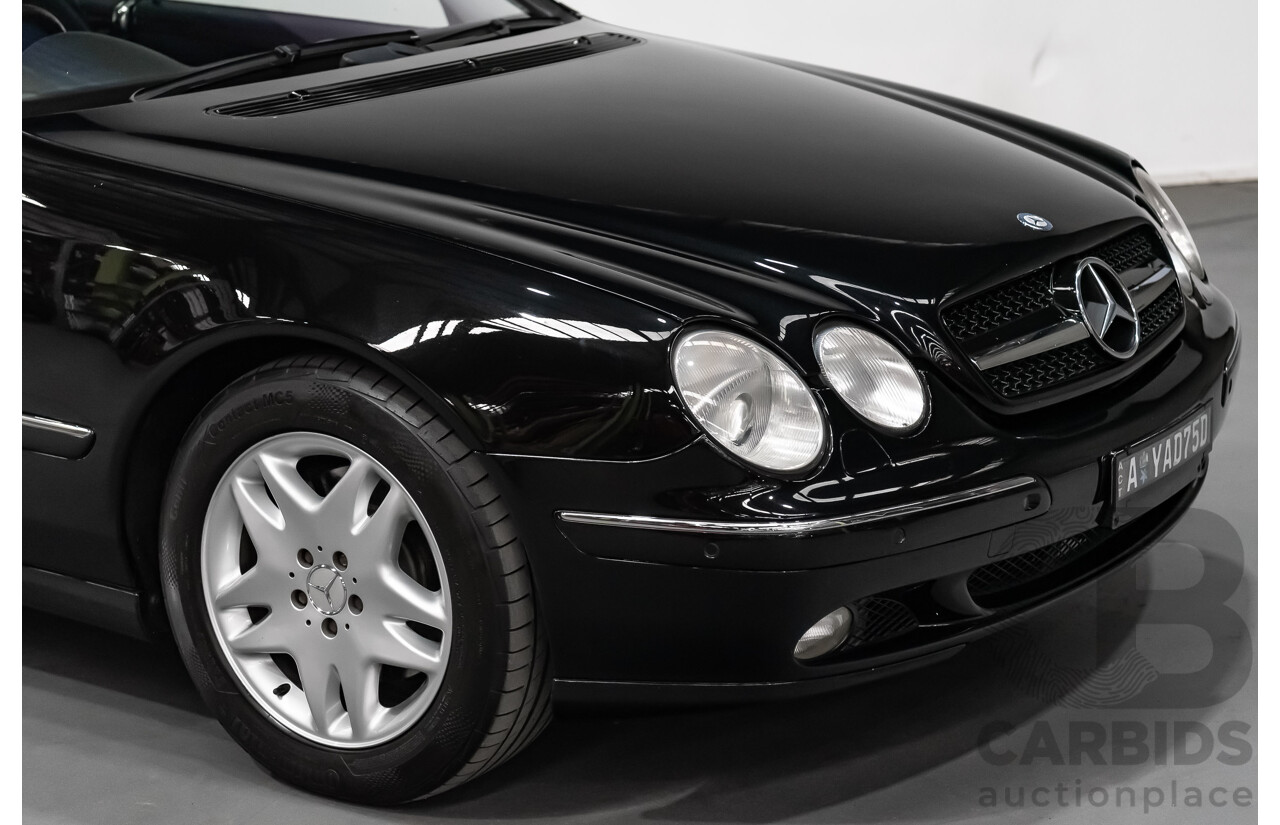 9/2001 Mercedes Benz CL500 W215 2d Coupe Obsidian Black V8 5.0L