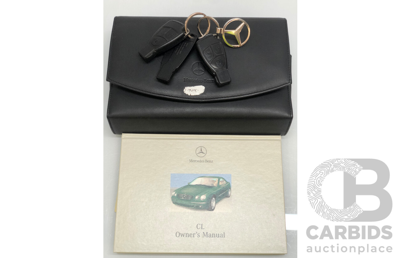 9/2001 Mercedes Benz CL500 W215 2d Coupe Obsidian Black V8 5.0L