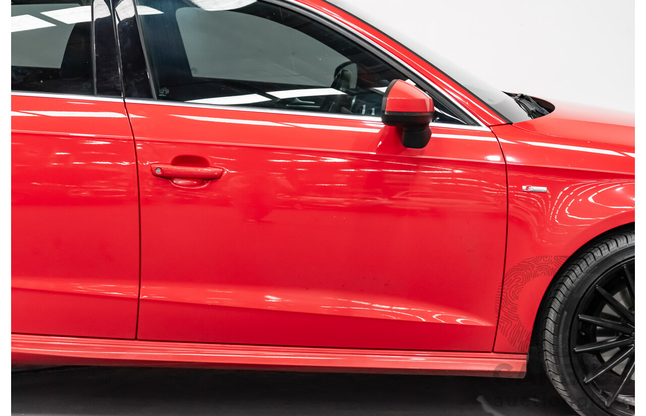 1/2014 Audi A3 Sportback 1.8 TFSI Quattro (AWD) S-Line Package Ambition 8V 5d Hatchback Red Turbo 1.8L