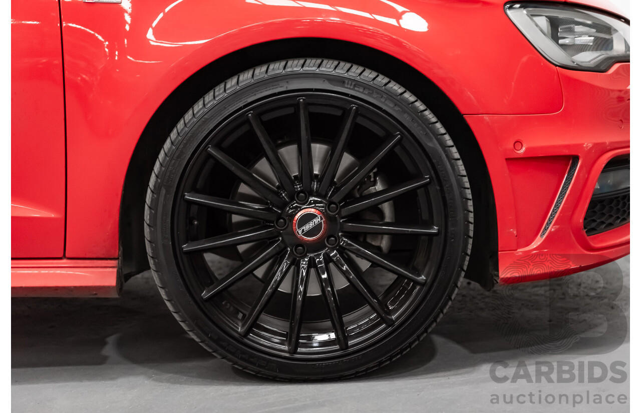 1/2014 Audi A3 Sportback 1.8 TFSI Quattro (AWD) S-Line Package Ambition 8V 5d Hatchback Red Turbo 1.8L