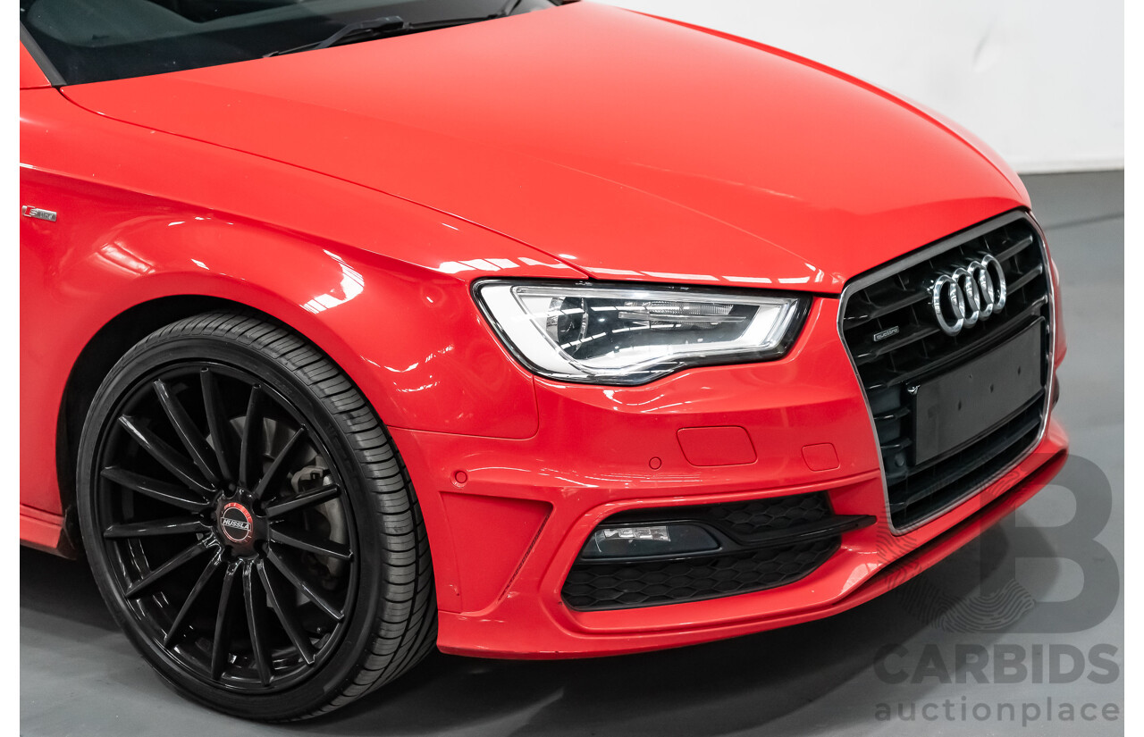1/2014 Audi A3 Sportback 1.8 TFSI Quattro (AWD) S-Line Package Ambition 8V 5d Hatchback Red Turbo 1.8L