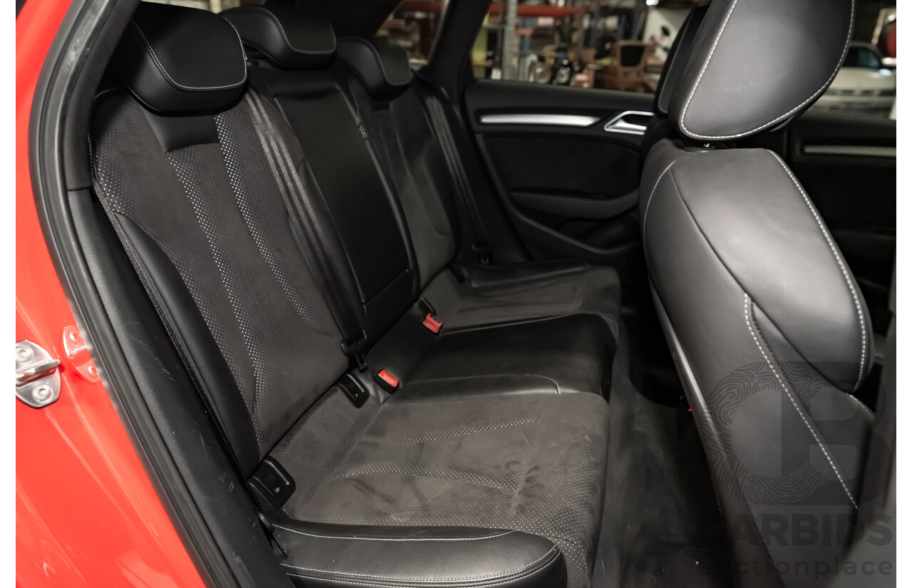 1/2014 Audi A3 Sportback 1.8 TFSI Quattro (AWD) S-Line Package Ambition 8V 5d Hatchback Red Turbo 1.8L