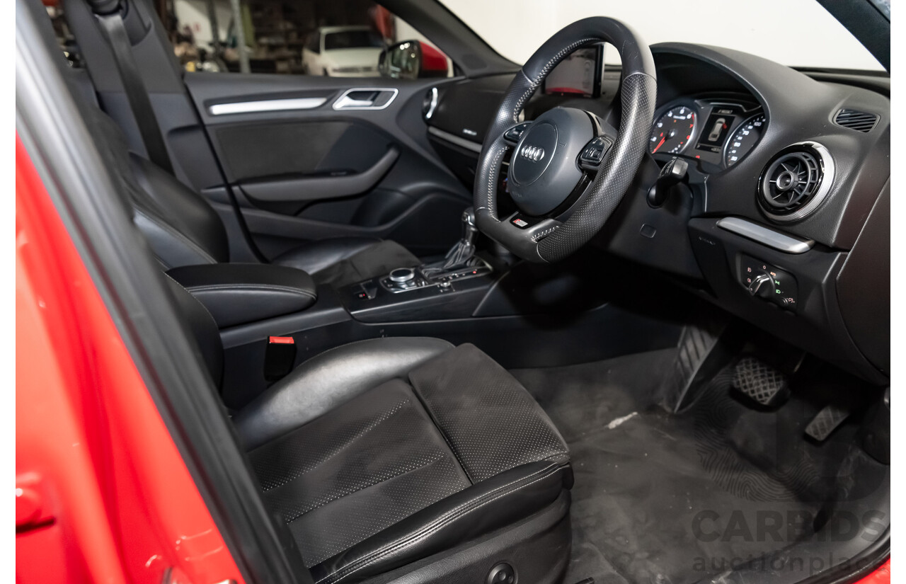 1/2014 Audi A3 Sportback 1.8 TFSI Quattro (AWD) S-Line Package Ambition 8V 5d Hatchback Red Turbo 1.8L