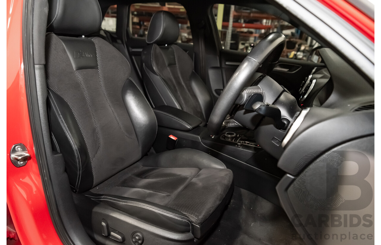 1/2014 Audi A3 Sportback 1.8 TFSI Quattro (AWD) S-Line Package Ambition 8V 5d Hatchback Red Turbo 1.8L