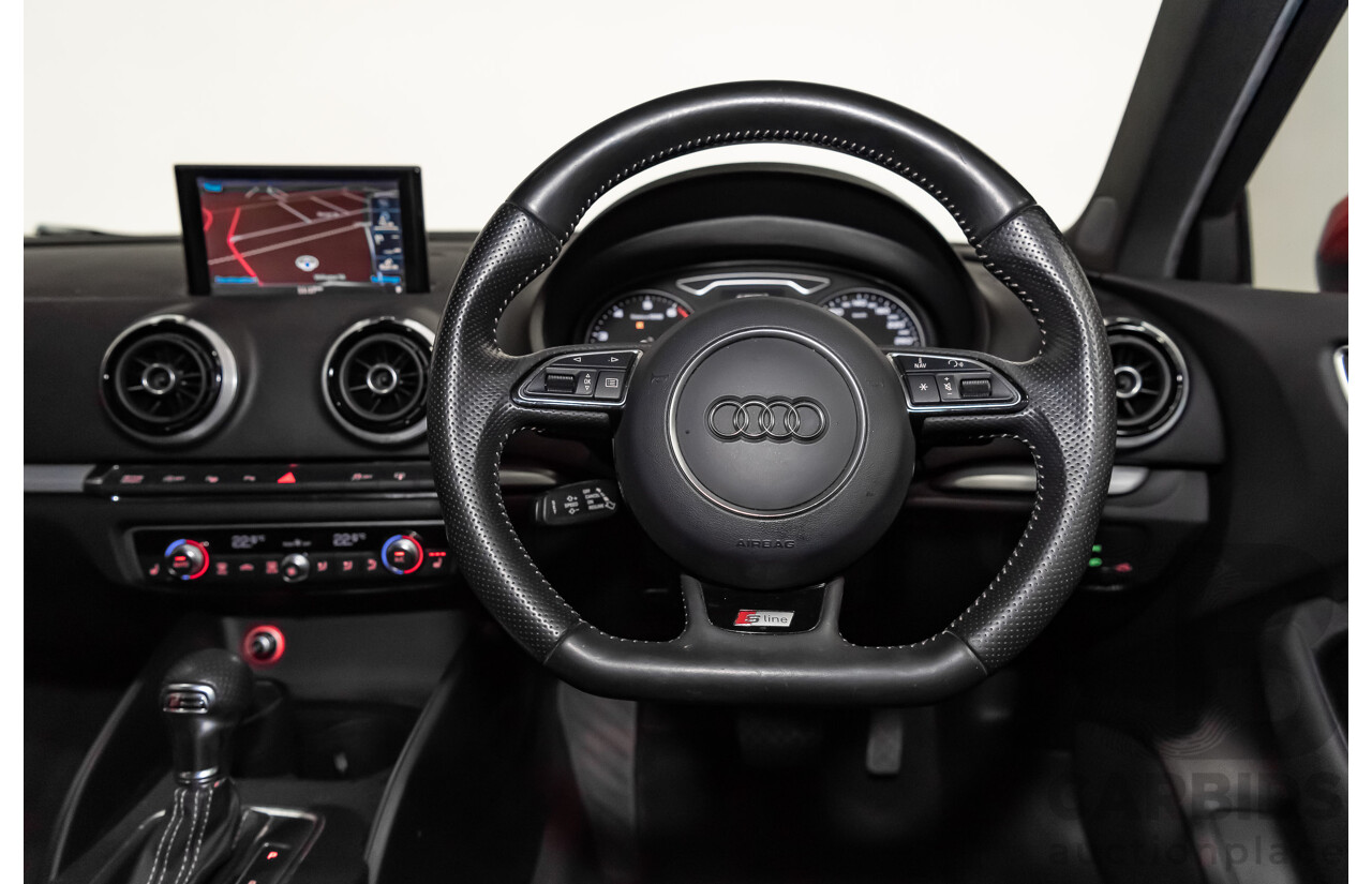 1/2014 Audi A3 Sportback 1.8 TFSI Quattro (AWD) S-Line Package Ambition 8V 5d Hatchback Red Turbo 1.8L