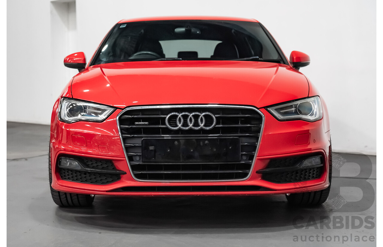 1/2014 Audi A3 Sportback 1.8 TFSI Quattro (AWD) S-Line Package Ambition 8V 5d Hatchback Red Turbo 1.8L