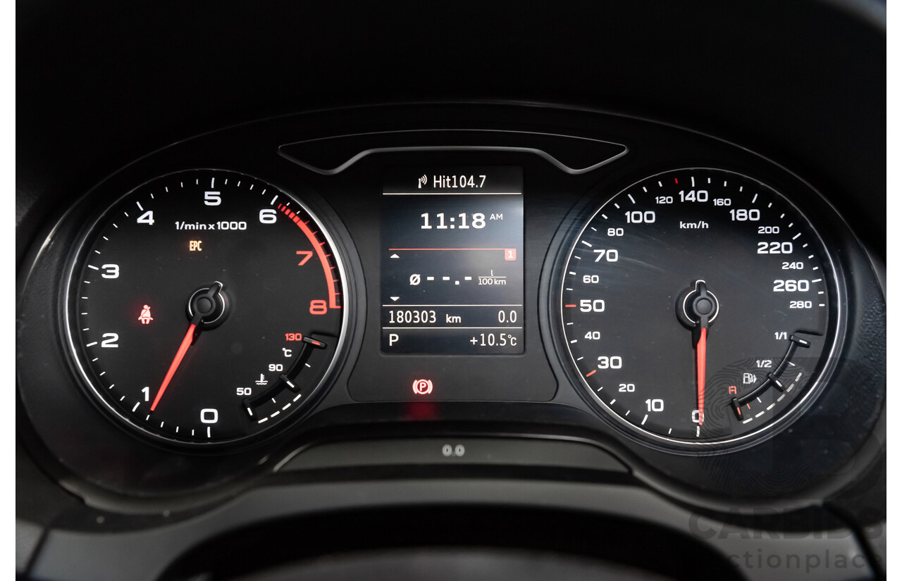 1/2014 Audi A3 Sportback 1.8 TFSI Quattro (AWD) S-Line Package Ambition 8V 5d Hatchback Red Turbo 1.8L