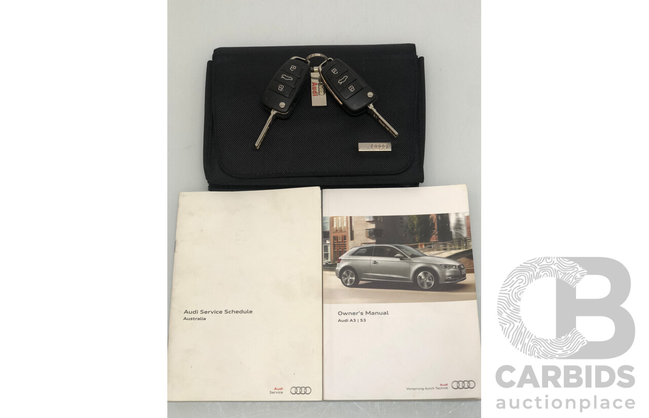 1/2014 Audi A3 Sportback 1.8 TFSI Quattro (AWD) S-Line Package Ambition 8V 5d Hatchback Red Turbo 1.8L