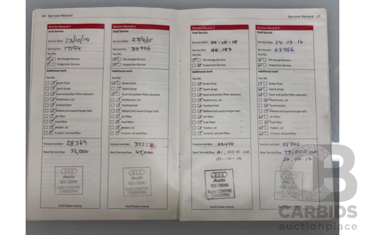 1/2014 Audi A3 Sportback 1.8 TFSI Quattro (AWD) S-Line Package Ambition 8V 5d Hatchback Red Turbo 1.8L