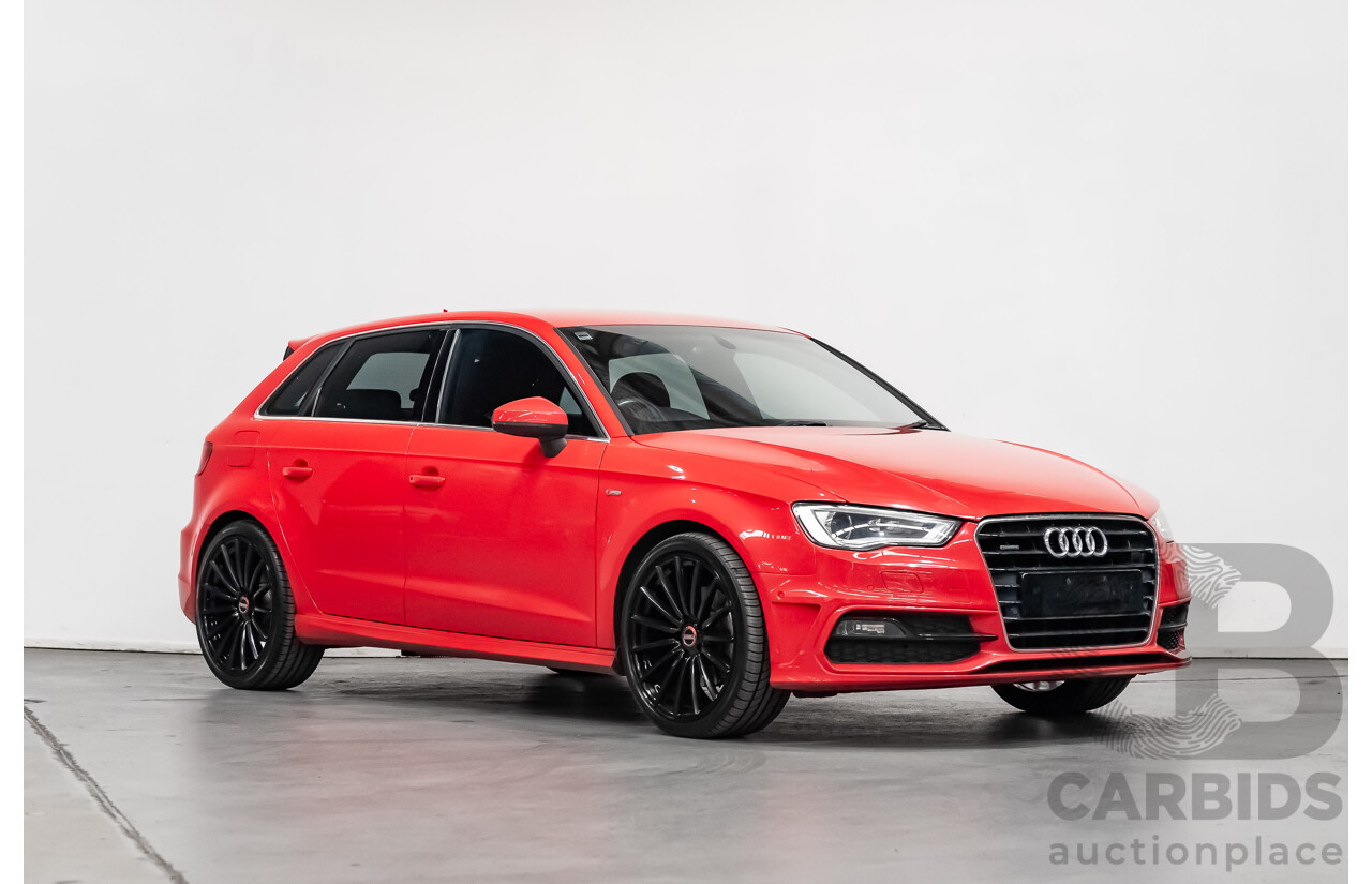 1/2014 Audi A3 Sportback 1.8 TFSI Quattro (AWD) S-Line Package Ambition 8V 5d Hatchback Red Turbo 1.8L