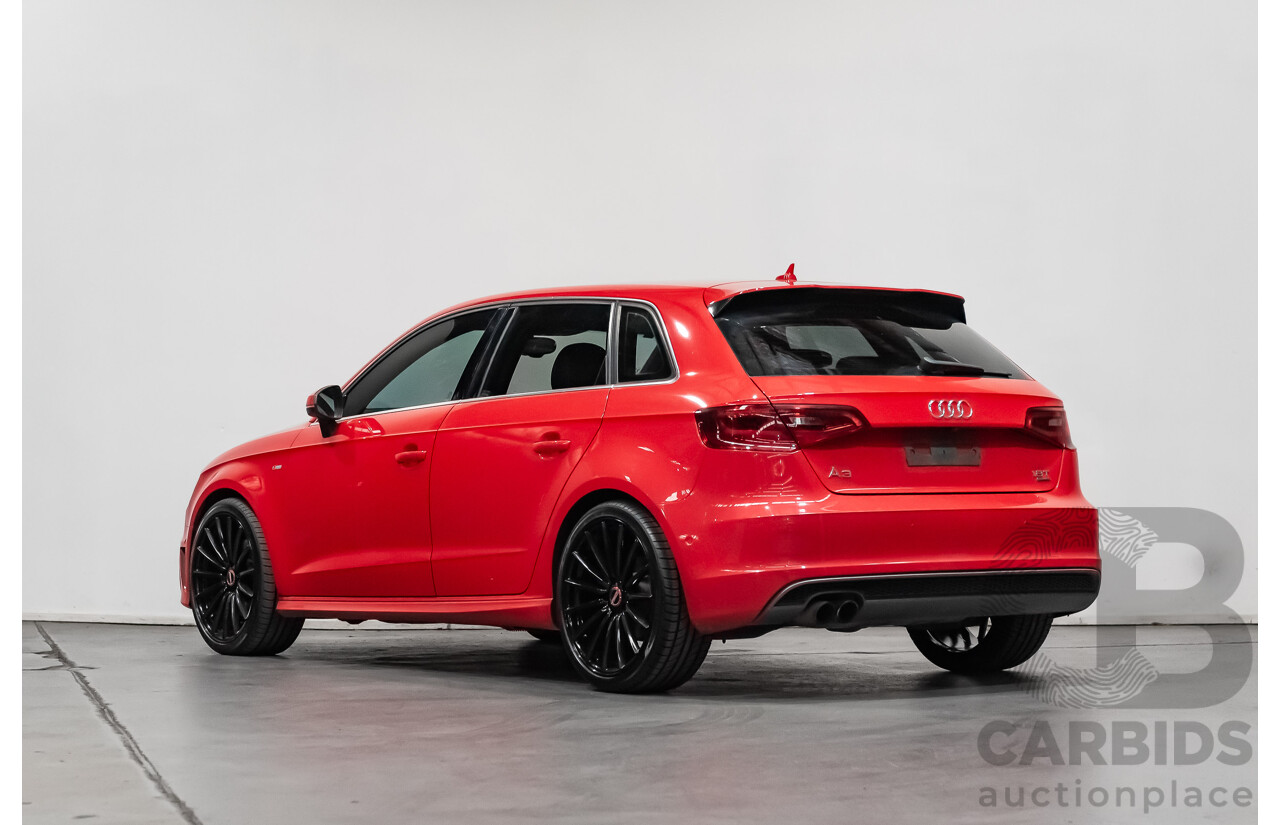 1/2014 Audi A3 Sportback 1.8 TFSI Quattro (AWD) S-Line Package Ambition 8V 5d Hatchback Red Turbo 1.8L