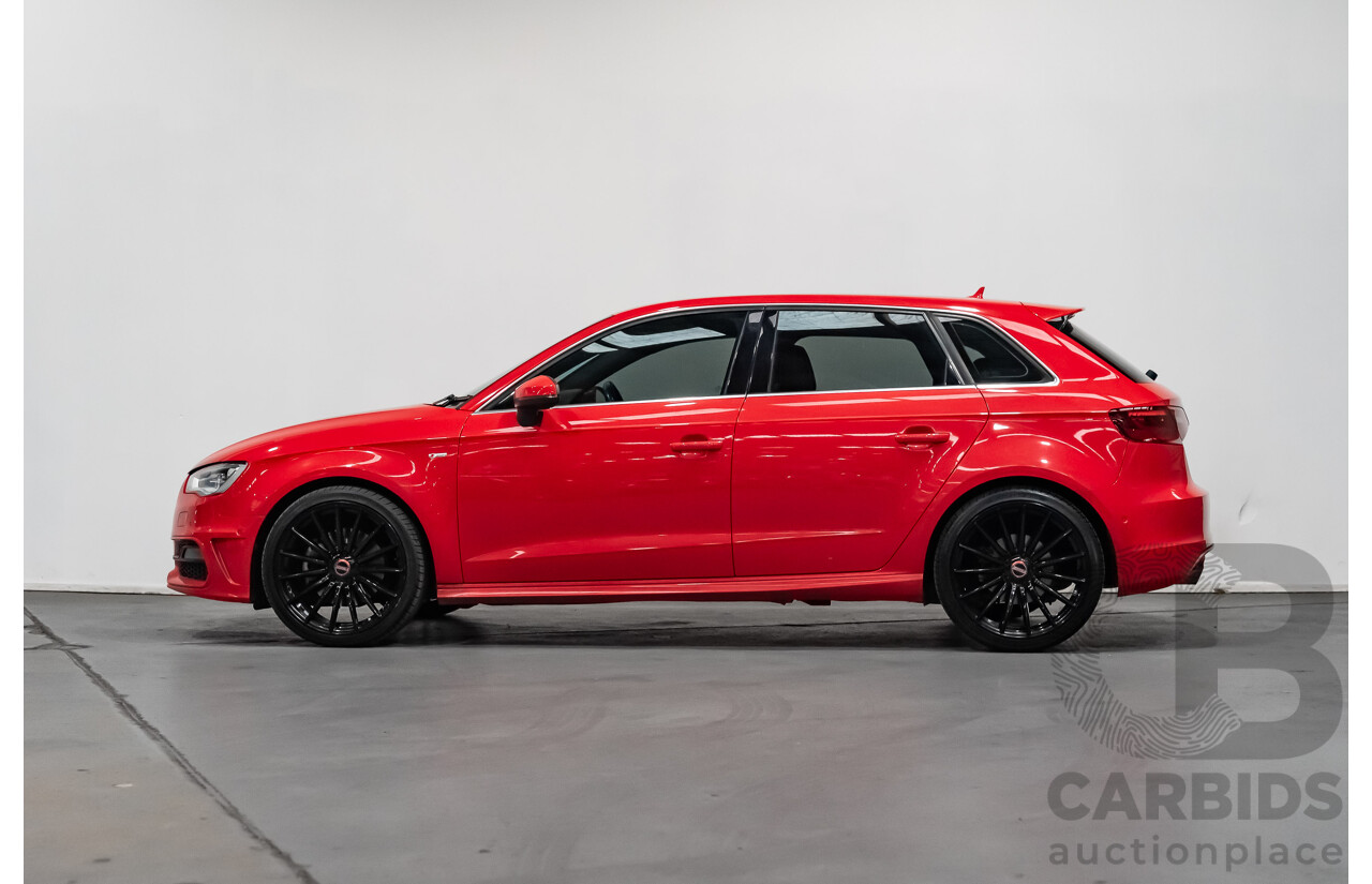 1/2014 Audi A3 Sportback 1.8 TFSI Quattro (AWD) S-Line Package Ambition 8V 5d Hatchback Red Turbo 1.8L