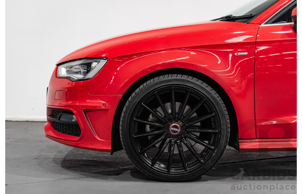 1/2014 Audi A3 Sportback 1.8 TFSI Quattro (AWD) S-Line Package Ambition 8V 5d Hatchback Red Turbo 1.8L