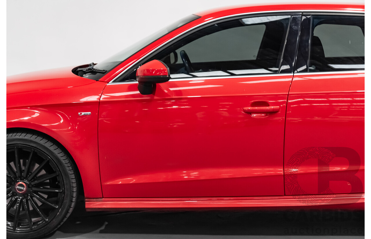 1/2014 Audi A3 Sportback 1.8 TFSI Quattro (AWD) S-Line Package Ambition 8V 5d Hatchback Red Turbo 1.8L