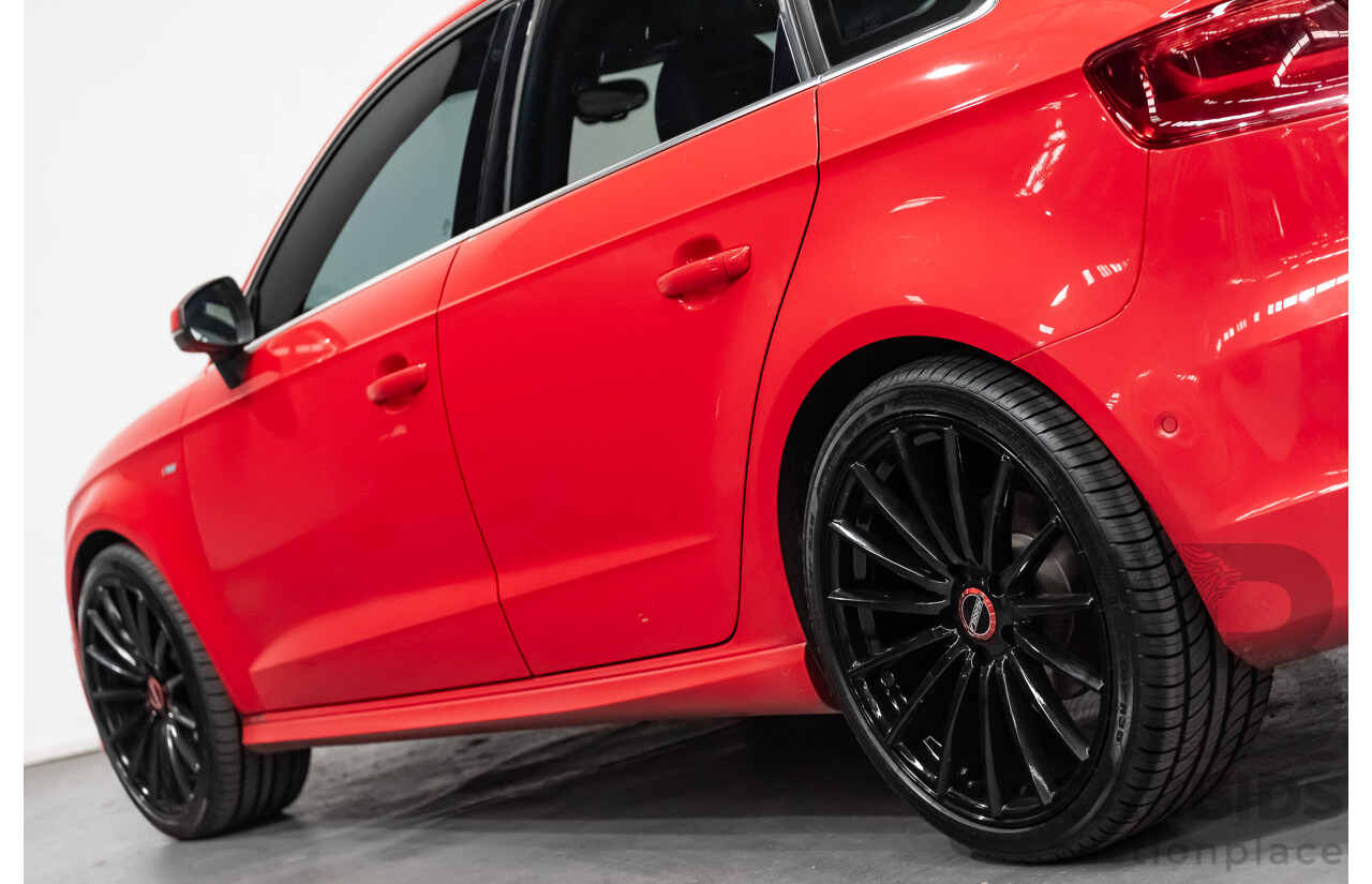 1/2014 Audi A3 Sportback 1.8 TFSI Quattro (AWD) S-Line Package Ambition 8V 5d Hatchback Red Turbo 1.8L