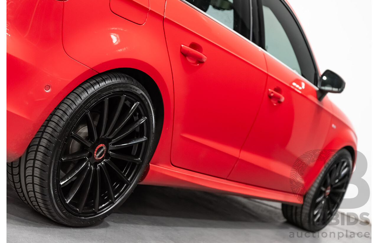 1/2014 Audi A3 Sportback 1.8 TFSI Quattro (AWD) S-Line Package Ambition 8V 5d Hatchback Red Turbo 1.8L