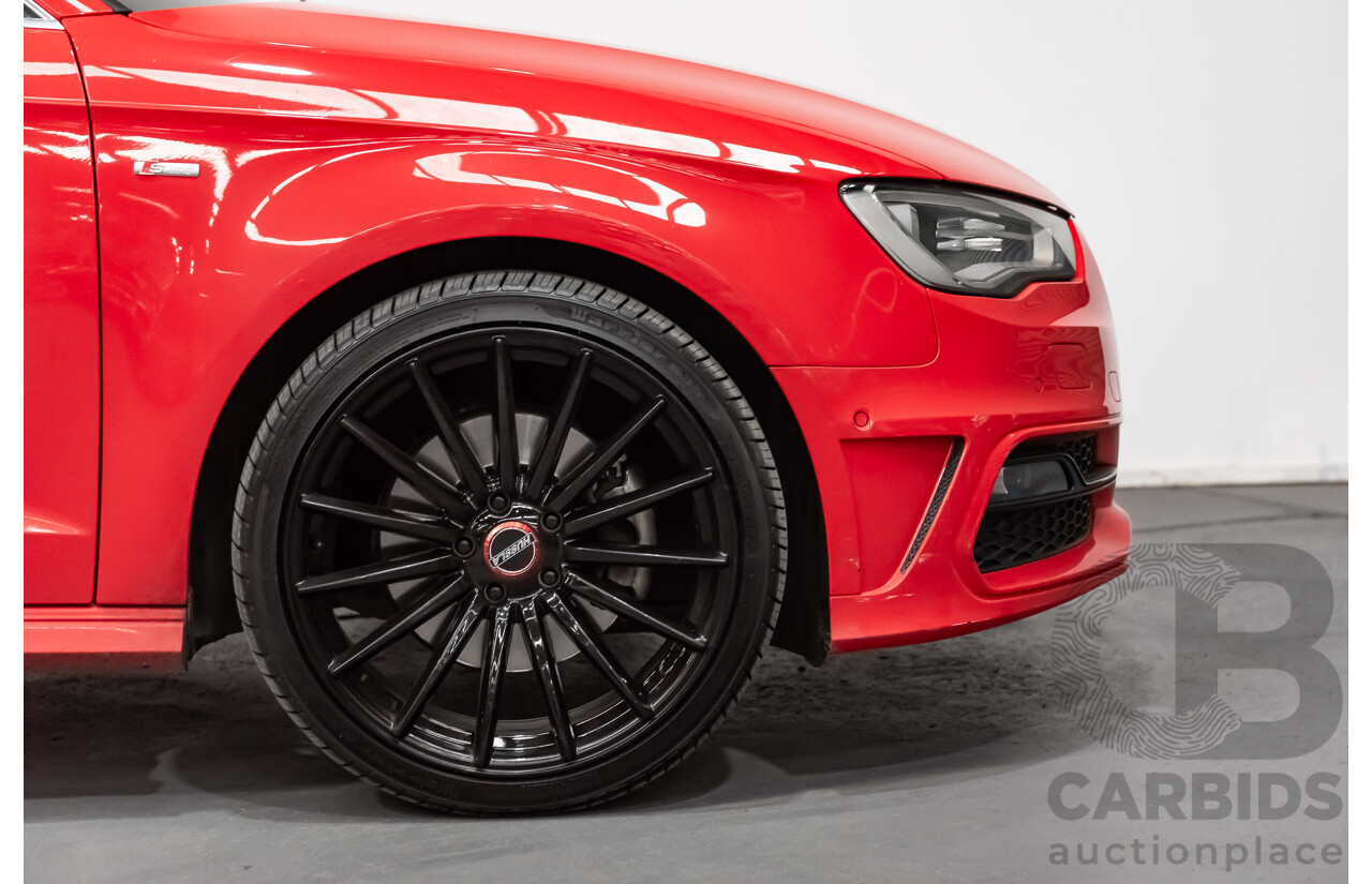 1/2014 Audi A3 Sportback 1.8 TFSI Quattro (AWD) S-Line Package Ambition 8V 5d Hatchback Red Turbo 1.8L